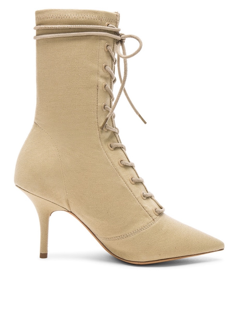 YEEZY Season 6 Lace-Up Stretch Canvas Ankle Boots “Military Light” EU 39.5